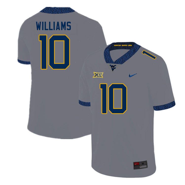 Men #10 Jarel Williams West Virginia Mountaineers College Football Jerseys Sale-Gray